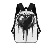 sinyumoney Sac À Dos Scolaire Imprimé En 3D Pour Enfants Black Heart with Barbed Wire, Grande Capacité, Idéal Pour Les Voyages, Tendance Et Décontracté 17inch