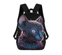 sinyumoney Sac À Dos Scolaire Imprimé En 3D Pour Enfants Black Light Cat 29 Sac À Dos Scolaire Pour Enfants, Sac De Voyage, Sac À Livres Tendance, Grand Sac À Dos De Grande Capacité 17inch