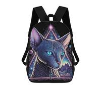 sinyumoney Sac À Dos Scolaire Imprimé En 3D Pour Enfants Black Light Cat 30 Sacs À Livres, Sacs De Voyage Scolaires Grande Capacité Pour Enfants/étudiants/adultes 17inch
