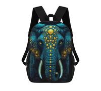 sinyumoney Sac À Dos Scolaire Imprimé En 3D Pour Enfants Blue And Gold Elephant, Grande Capacité, Idéal Pour Les Voyages, Tendance Et Décontracté 17inch
