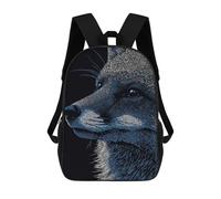 sinyumoney Sac À Dos Scolaire Imprimé En 3D Pour Enfants Blue Fox Portrait, Sac À Dos De Voyage Haute Capacité Pour Enfants, Sac À Livres, Sac D'école 17inch