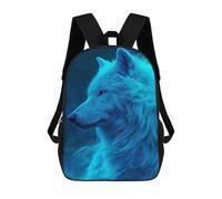 sinyumoney Sac À Dos Scolaire Imprimé En 3D Pour Enfants Blue Wolf Art Print, Sac À Dos De Voyage Haute Capacité Pour Enfants, Sac À Livres, Sac D'école 17inch