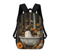 sinyumoney Sac À Dos Scolaire Imprimé En 3D Pour Enfants Boho Ghost Bathtube Forest, Grande Capacité, Idéal Pour Les Voyages, Tendance Et Décontracté 17inch
