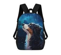 sinyumoney Sac À Dos Scolaire Imprimé En 3D Pour Enfants Border Collie Rain Pixel Sacs À Livres, Sacs De Voyage Scolaires Grande Capacité Pour Enfants/étudiants/adultes 17inch