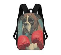 sinyumoney Sac À Dos Scolaire Imprimé En 3D Pour Enfants Boxer Dog with Boxing Gloves, Grande Capacité, Idéal Pour Les Voyages, Tendance Et Décontracté 17inch