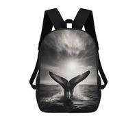 sinyumoney Sac À Dos Scolaire Imprimé En 3D Pour Enfants Breaching Whale, Grande Capacité, Idéal Pour Les Voyages, Tendance Et Décontracté 17inch