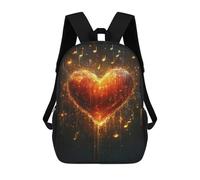 sinyumoney Sac À Dos Scolaire Imprimé En 3D Pour Enfants Burning Heart Music Sacs À Livres, Sacs De Voyage Scolaires Grande Capacité Pour Enfants/étudiants/adultes 17inch
