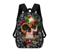 sinyumoney Sac À Dos Scolaire Imprimé En 3D Pour Enfants Butterfly And Skull, Grande Capacité, Idéal Pour Les Voyages, Tendance Et Décontracté 17inch