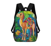 sinyumoney Sac À Dos Scolaire Imprimé En 3D Pour Enfants Camel Stained Glass Art, Grande Capacité, Idéal Pour Les Voyages, Tendance Et Décontracté 17inch