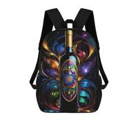sinyumoney Sac À Dos Scolaire Imprimé En 3D Pour Enfants Canvas of A Wine Bottle, Grande Capacité, Idéal Pour Les Voyages, Tendance Et Décontracté 17inch