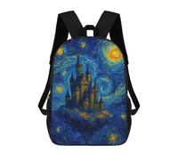 sinyumoney Sac À Dos Scolaire Imprimé En 3D Pour Enfants Castle in Starry Night Style Sacs À Livres, Sacs De Voyage Scolaires Grande Capacité Pour Enfants/étudiants/adultes 17inch