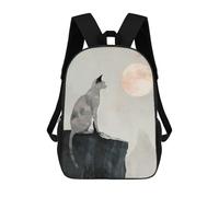 sinyumoney Sac À Dos Scolaire Imprimé En 3D Pour Enfants Cat And Moon Digital Painting Sac À Dos Scolaire Pour Enfants, Sac De Voyage, Sac À Livres Tendance, Grand Sac À Dos De Grande Capacité 17inch
