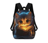 sinyumoney Sac À Dos Scolaire Imprimé En 3D Pour Enfants Cat Reading by Candlelight, Grande Capacité, Idéal Pour Les Voyages, Tendance Et Décontracté 17inch