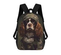 sinyumoney Sac À Dos Scolaire Imprimé En 3D Pour Enfants Cavalier Dog Camo Jacket, Sac À Dos De Voyage Haute Capacité Pour Enfants, Sac À Livres, Sac D'école 17inch