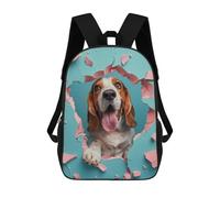 sinyumoney Sac À Dos Scolaire Imprimé En 3D Pour Enfants Cheerful Basset Hound Grande Capacité, Sac De Voyage, Sac À Dos Tendance Pour Enfants, Sac À Dos Décontracté 17inch