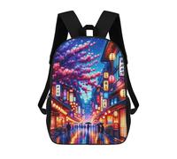 sinyumoney Sac À Dos Scolaire Imprimé En 3D Pour Enfants Cherry Blossom Night Market -1, Sac À Dos De Voyage Haute Capacité Pour Enfants, Sac À Livres, Sac D'école 17inch