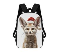 sinyumoney Sac À Dos Scolaire Imprimé En 3D Pour Enfants Christmas Fennec Fox Portrait, Grande Capacité, Idéal Pour Les Voyages, Tendance Et Décontracté 17inch