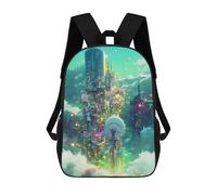 sinyumoney Sac À Dos Scolaire Imprimé En 3D Pour Enfants Cloud Cityscape Futuristic Skyline, Sac À Dos De Voyage Haute Capacité Pour Enfants, Sac À Livres, Sac D'école 17inch