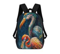sinyumoney Sac À Dos Scolaire Imprimé En 3D Pour Enfants Colored Flamingo Duo, Grande Capacité, Idéal Pour Les Voyages, Tendance Et Décontracté 17inch