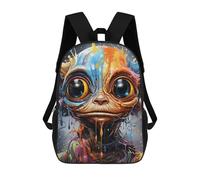 sinyumoney Sac À Dos Scolaire Imprimé En 3D Pour Enfants Colorful Abstract Creature, Sac À Dos De Voyage Haute Capacité Pour Enfants, Sac À Livres, Sac D'école 17inch