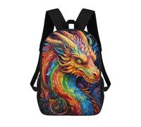 sinyumoney Sac À Dos Scolaire Imprimé En 3D Pour Enfants Colorful Dragon Artwork-22, Sac À Dos De Voyage Haute Capacité Pour Enfants, Sac À Livres, Sac D'école 17inch
