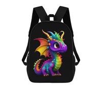 sinyumoney Sac À Dos Scolaire Imprimé En 3D Pour Enfants Colorful Dragon Illustration, Sac À Dos De Voyage Haute Capacité Pour Enfants, Sac À Livres, Sac D'école 17inch