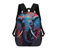 sinyumoney Sac À Dos Scolaire Imprimé En 3D Pour Enfants Colorful Elephant Artwork -2, Sac À Dos De Voyage Haute Capacité Pour Enfants, Sac À Livres, Sac D'école 17inch