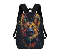 sinyumoney Sac À Dos Scolaire Imprimé En 3D Pour Enfants Colorful German Shepherd Sacs À Livres, Sacs De Voyage Scolaires Grande Capacité Pour Enfants/étudiants/adultes 17inch