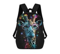 sinyumoney Sac À Dos Scolaire Imprimé En 3D Pour Enfants Colorful Giraffe with Glasses Art Print-4, Sac À Dos De Voyage Haute Capacité Pour Enfants, Sac À Livres, Sac D'école 17inch