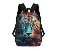 sinyumoney Sac À Dos Scolaire Imprimé En 3D Pour Enfants Colorful Leopard Portrait -3, Sac À Dos De Voyage Haute Capacité Pour Enfants, Sac À Livres, Sac D'école 17inch