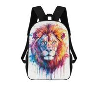 sinyumoney Sac À Dos Scolaire Imprimé En 3D Pour Enfants Colorful Lion Watercolor, Grande Capacité, Idéal Pour Les Voyages, Tendance Et Décontracté 17inch