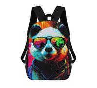 sinyumoney Sac À Dos Scolaire Imprimé En 3D Pour Enfants Colorful Panda Sunglasses Art -1, Sac À Dos De Voyage Haute Capacité Pour Enfants, Sac À Livres, Sac D'école 17inch