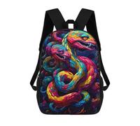sinyumoney Sac À Dos Scolaire Imprimé En 3D Pour Enfants Colorful Serpent Illustration, Sac À Dos De Voyage Haute Capacité Pour Enfants, Sac À Livres, Sac D'école 17inch