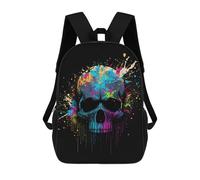 sinyumoney Sac À Dos Scolaire Imprimé En 3D Pour Enfants Colorful Skull Art Print Sac À Dos Scolaire Pour Enfants, Sac De Voyage, Sac À Livres Tendance, Grand Sac À Dos De Grande Capacité 17inch