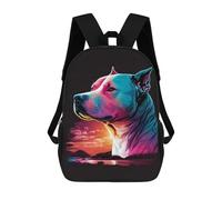 sinyumoney Sac À Dos Scolaire Imprimé En 3D Pour Enfants Colorful Sunset Dog Portrait, Grande Capacité, Idéal Pour Les Voyages, Tendance Et Décontracté 17inch