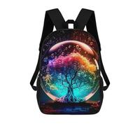 sinyumoney Sac À Dos Scolaire Imprimé En 3D Pour Enfants Colorful Tree in Bubble, Sac À Dos De Voyage Haute Capacité Pour Enfants, Sac À Livres, Sac D'école 17inch