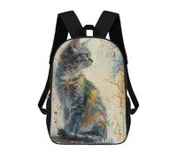 sinyumoney Sac À Dos Scolaire Imprimé En 3D Pour Enfants Colorful Whiskers Sac À Dos Scolaire Pour Enfants, Sac De Voyage, Sac À Livres Tendance, Grand Sac À Dos De Grande Capacité 17inch