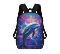 sinyumoney Sac À Dos Scolaire Imprimé En 3D Pour Enfants Cosmic Fantasy Dolphin, Grande Capacité, Idéal Pour Les Voyages, Tendance Et Décontracté 17inch