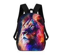 sinyumoney Sac À Dos Scolaire Imprimé En 3D Pour Enfants Cosmic Lion Portrait-2, Sac À Dos De Voyage Haute Capacité Pour Enfants, Sac À Livres, Sac D'école 17inch