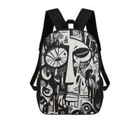 sinyumoney Sac À Dos Scolaire Imprimé En 3D Pour Enfants Cubism Modern Art Portrait, Grande Capacité, Idéal Pour Les Voyages, Tendance Et Décontracté 17inch