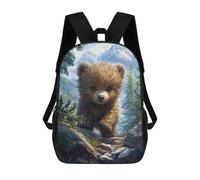 sinyumoney Sac À Dos Scolaire Imprimé En 3D Pour Enfants Cute Bear Cub in Mountains, Sac À Dos De Voyage Haute Capacité Pour Enfants, Sac À Livres, Sac D'école 17inch