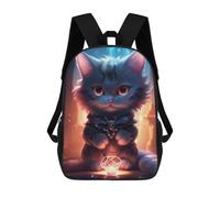 sinyumoney Sac À Dos Scolaire Imprimé En 3D Pour Enfants Cute Black Grey Light Cat Sacs À Livres, Sacs De Voyage Scolaires Grande Capacité Pour Enfants/étudiants/adultes 17inch