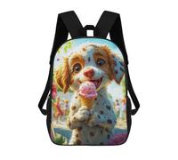 sinyumoney Sac À Dos Scolaire Imprimé En 3D Pour Enfants Cute Dog with Ice Cream, Grande Capacité, Idéal Pour Les Voyages, Tendance Et Décontracté 17inch