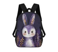 sinyumoney Sac À Dos Scolaire Imprimé En 3D Pour Enfants Cute Magical Bunny Artwork, Grande Capacité, Idéal Pour Les Voyages, Tendance Et Décontracté 17inch