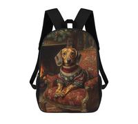 sinyumoney Sac À Dos Scolaire Imprimé En 3D Pour Enfants Dachshund in Christmas Sweater by Fireplace Cozy Holiday Dog Wall Art, Grande Capacité, Idéal Pour Les Voyages, Tendance Et Décontracté 17inch