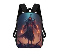 sinyumoney Sac À Dos Scolaire Imprimé En 3D Pour Enfants Dark Wizard with Flames, Sac À Dos De Voyage Haute Capacité Pour Enfants, Sac À Livres, Sac D'école 17inch