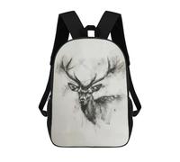 sinyumoney Sac À Dos Scolaire Imprimé En 3D Pour Enfants Deer Head In Charcoal Sac À Dos Scolaire Pour Enfants, Sac De Voyage, Sac À Livres Tendance, Grand Sac À Dos De Grande Capacité 17inch