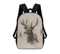 sinyumoney Sac À Dos Scolaire Imprimé En 3D Pour Enfants Deer In Charcoal Art, Grande Capacité, Idéal Pour Les Voyages, Tendance Et Décontracté 17inch