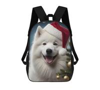 sinyumoney Sac À Dos Scolaire Imprimé En 3D Pour Enfants Dog Samoyed Santa Hat Sac À Dos Scolaire Pour Enfants, Sac De Voyage, Sac À Livres Tendance, Grand Sac À Dos De Grande Capacité 17inch