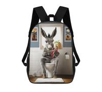 sinyumoney Sac À Dos Scolaire Imprimé En 3D Pour Enfants Donkey on The Toilet, Grande Capacité, Idéal Pour Les Voyages, Tendance Et Décontracté 17inch